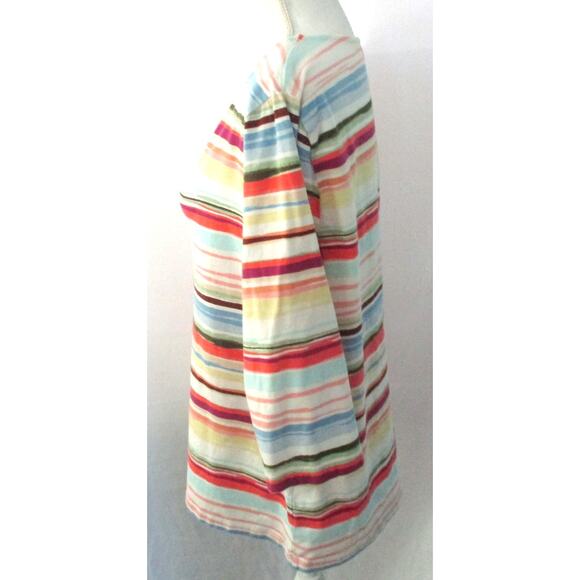 Christopher & Banks Women's Petite Multi Color Striped 3/4 Sleeve Shirt Size PXL - Picture 4 of 11